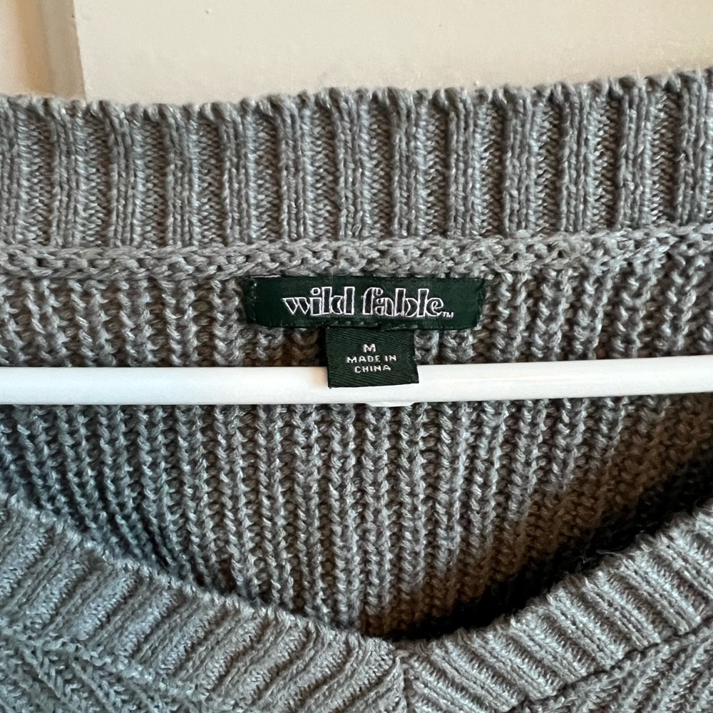 Target Wild Fable Gray Cropped Sweater